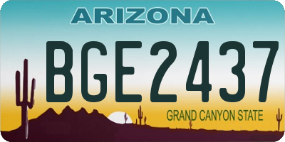 AZ license plate BGE2437