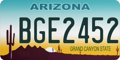 AZ license plate BGE2452