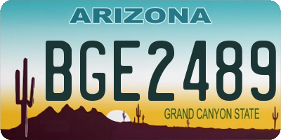 AZ license plate BGE2489