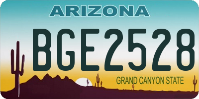 AZ license plate BGE2528
