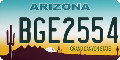 AZ license plate BGE2554