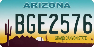 AZ license plate BGE2576