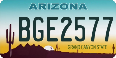 AZ license plate BGE2577