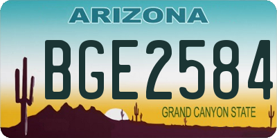 AZ license plate BGE2584