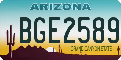 AZ license plate BGE2589