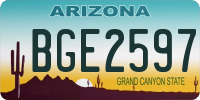 AZ license plate BGE2597