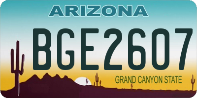 AZ license plate BGE2607