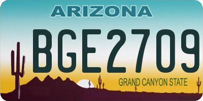 AZ license plate BGE2709