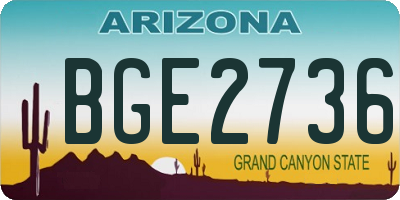 AZ license plate BGE2736