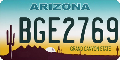 AZ license plate BGE2769