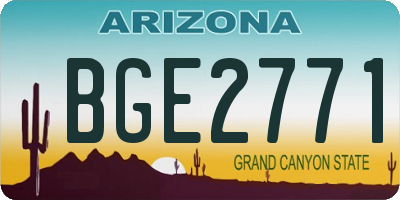 AZ license plate BGE2771