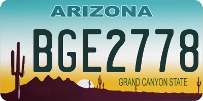 AZ license plate BGE2778