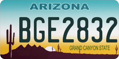 AZ license plate BGE2832