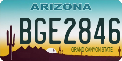 AZ license plate BGE2846