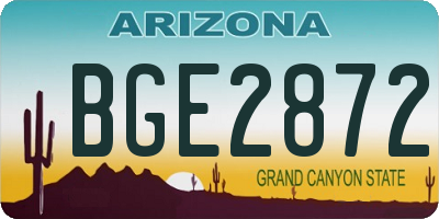 AZ license plate BGE2872