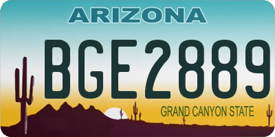 AZ license plate BGE2889