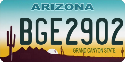 AZ license plate BGE2902