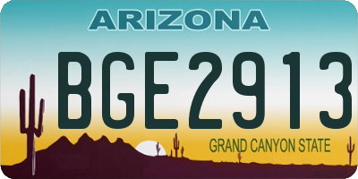 AZ license plate BGE2913