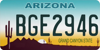 AZ license plate BGE2946