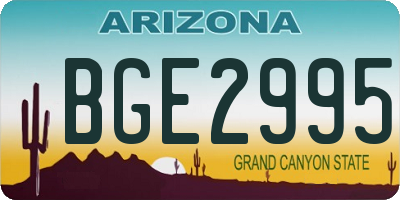 AZ license plate BGE2995