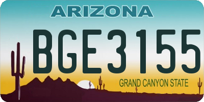 AZ license plate BGE3155