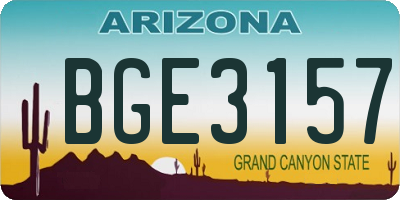 AZ license plate BGE3157