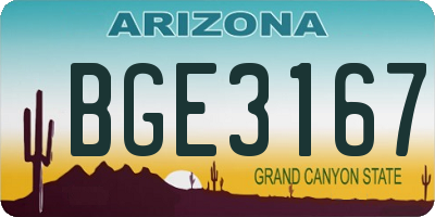 AZ license plate BGE3167