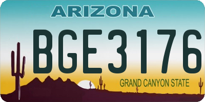 AZ license plate BGE3176