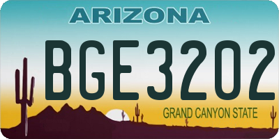 AZ license plate BGE3202