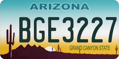 AZ license plate BGE3227