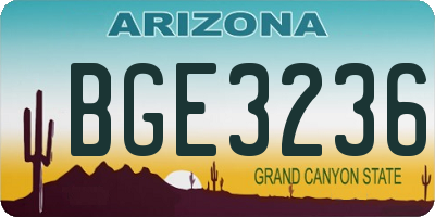 AZ license plate BGE3236
