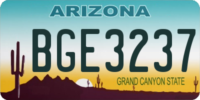AZ license plate BGE3237