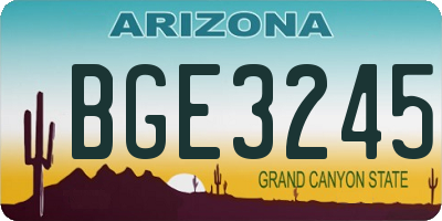 AZ license plate BGE3245
