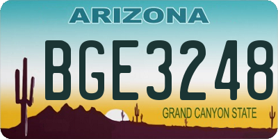 AZ license plate BGE3248