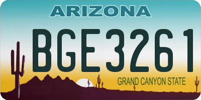 AZ license plate BGE3261