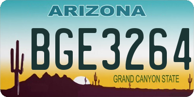 AZ license plate BGE3264