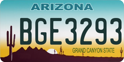AZ license plate BGE3293