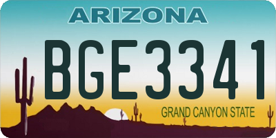 AZ license plate BGE3341