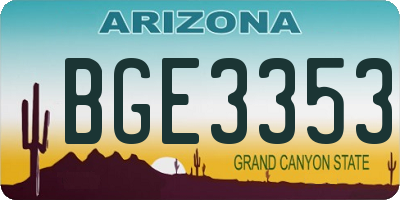 AZ license plate BGE3353