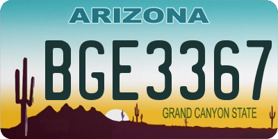 AZ license plate BGE3367