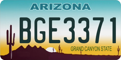 AZ license plate BGE3371