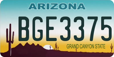 AZ license plate BGE3375