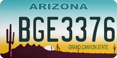 AZ license plate BGE3376