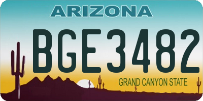 AZ license plate BGE3482