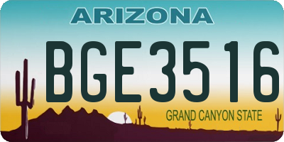 AZ license plate BGE3516