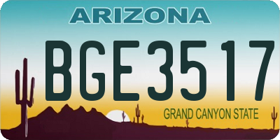 AZ license plate BGE3517