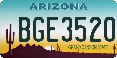 AZ license plate BGE3520
