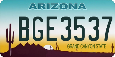 AZ license plate BGE3537