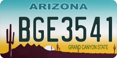 AZ license plate BGE3541