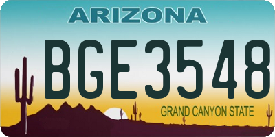 AZ license plate BGE3548